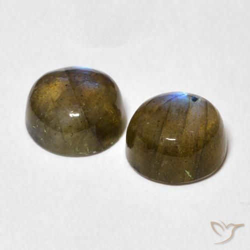 Gemas de Labradorita Multicolor natural de 3.24 ct, Redondo, Translúcido