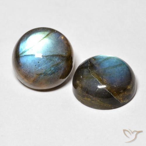 Gemas de labradorita multicolor natural de 18,86 ct, corte redondo, translúcido