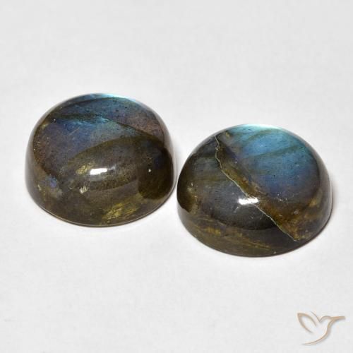 Gemas de labradorita multicolor natural de 18,86 ct, corte redondo, translúcido