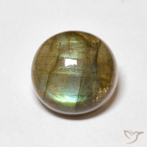 4.51ct Natural Multicolor labradorita, Redondo, Translúcido