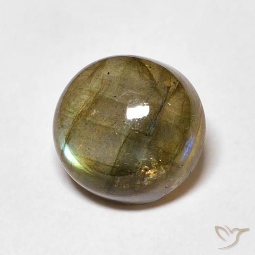 Labradorita Multicolor natural de 4.51 ct, Redondo, Translúcido