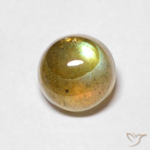 0.67ct Natural Multicolor labradorita, Redondo, Translúcido