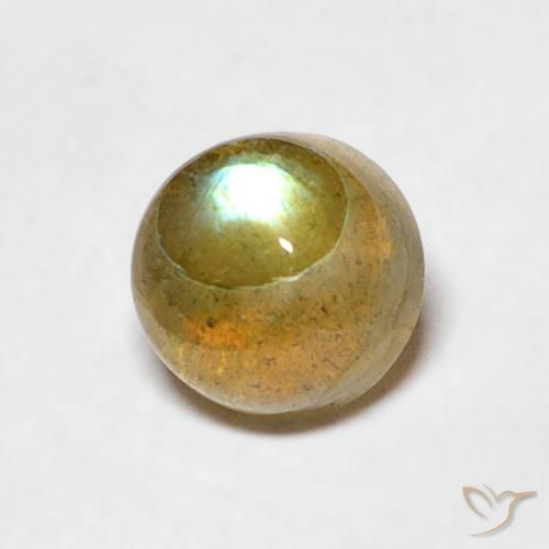 Labradorita Multicolor natural de 0.67 ct, Redondo, Translúcido
