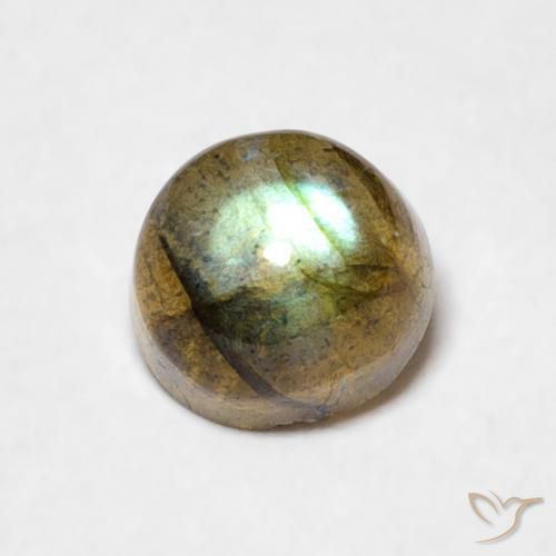 0.76ct Natural Multicolor Labradorita, Redondo, Translúcido
