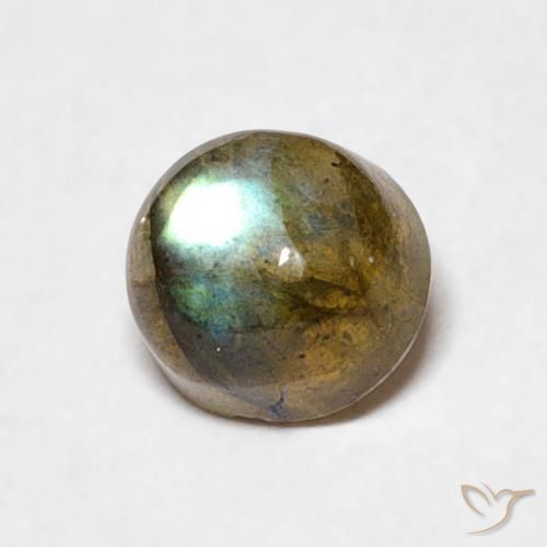 Labradorita Multicolor natural de 0.76 ct, Redondo, Translúcido