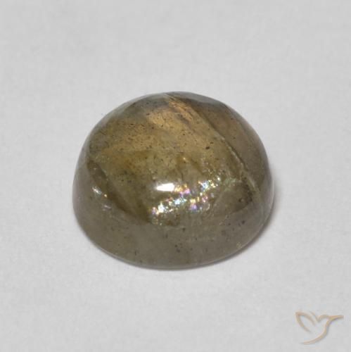 Labradorita Multicolor natural de 1.46 ct, Redondo, Translúcido