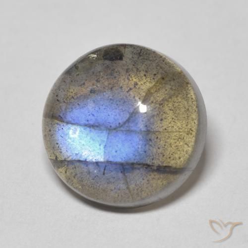 Labradorita Multicolor natural de 6.24 ct, Redondo, Translúcido