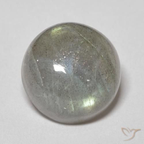 5.57ct Natural Multicolor labradorita, Redondo, Translúcido