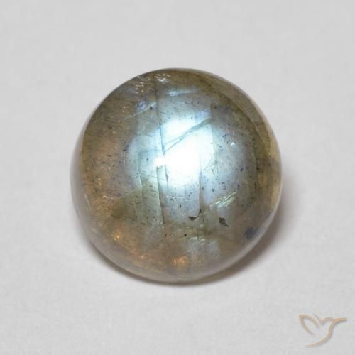 2.16ct Natural Multicolor labradorita, Redondo, Translúcido