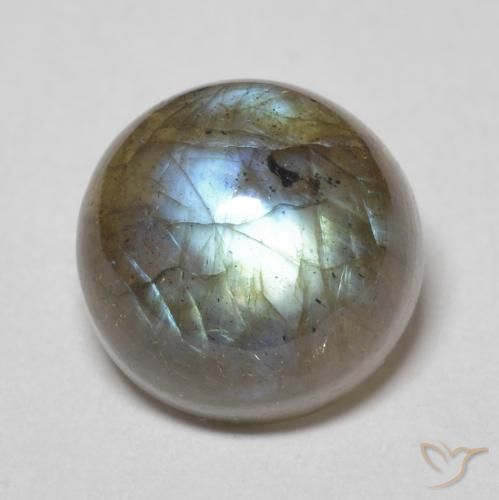 3.72ct Natural Multicolor labradorita, Redondo, Translúcido