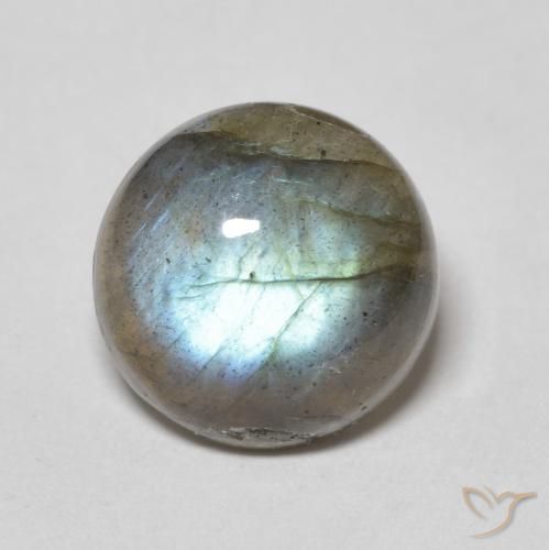 4.30ct Natural Multicolor labradorita, Redondo, Translúcido