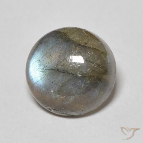Labradorita Multicolor natural de 4.30 ct, Redondo, Translúcido