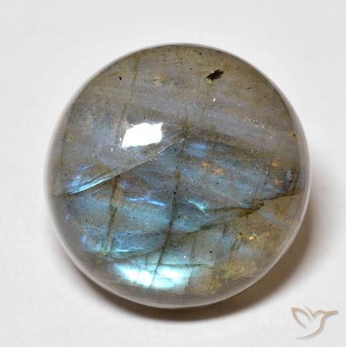 19.73ct Natural Multicolor Labradorita, Redondo, Translúcido