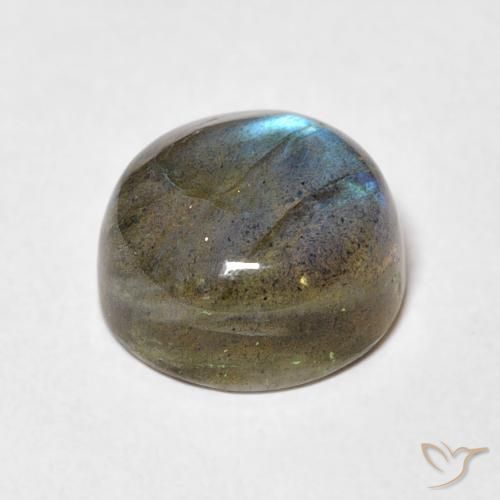 Labradorita Multicolor natural de 5.05 ct, Redondo, Translúcido