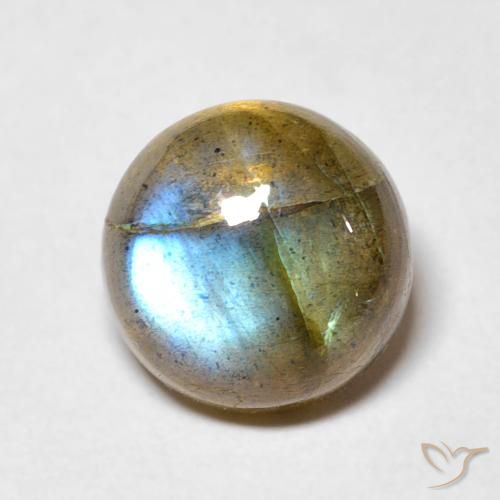 3.48ct Natural Multicolor Labradorita, Redondo, Translúcido