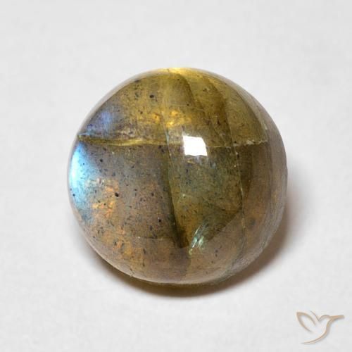 Labradorita Multicolor natural de 3.48 ct, Redondo, Translúcido