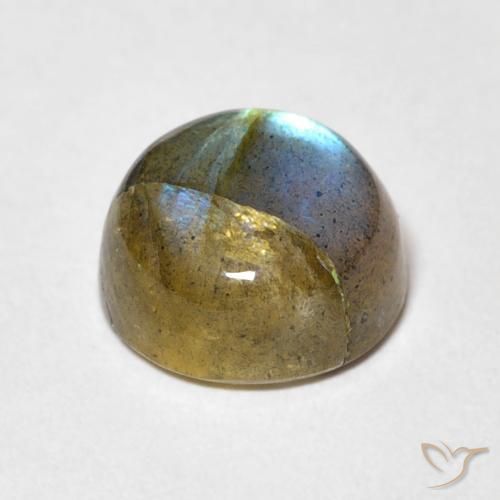 Labradorita Multicolor natural de 3.48 ct, Redondo, Translúcido