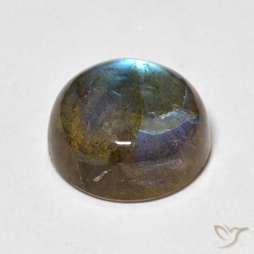 Labradorita Multicolor natural de 5.86 ct, Redondo, Translúcido