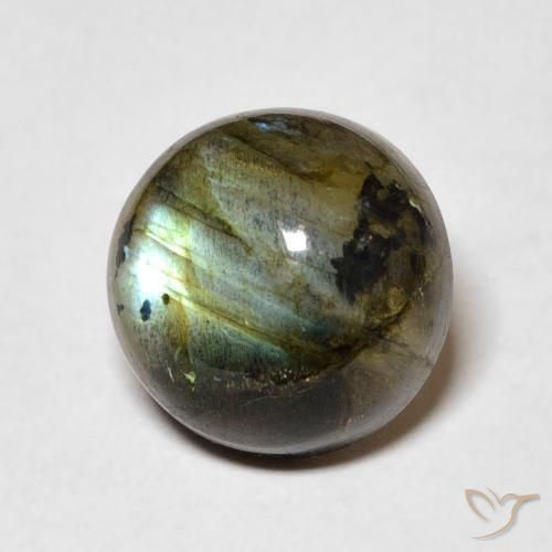 4.64ct Natural Multicolor Labradorita, Redondo, Translúcido