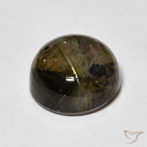 Labradorita Multicolor natural de 4.64 ct, Redondo, Translúcido