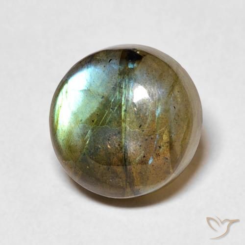 4.42ct Natural Multicolor labradorita, Redondo, Translúcido