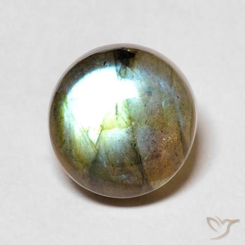 Labradorita Multicolor natural de 4.42 ct, Redondo, Translúcido