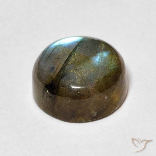Labradorita Multicolor natural de 4.42 ct, Redondo, Translúcido