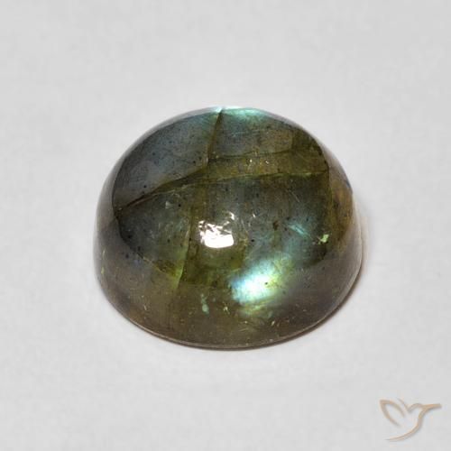 Labradorita Multicolor natural de 5.05 ct, Redondo, Translúcido