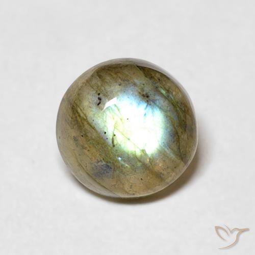 1.13ct Natural Multicolor Labradorita, Redondo, Translúcido