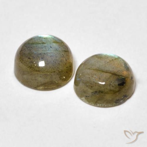 Gemas de Labradorita Multicolor natural de 3.42 ct, Redondo, Translúcido