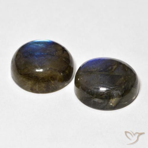 Gemas de Labradorita Multicolor natural de 16.89 ct, Redondo, Translúcido