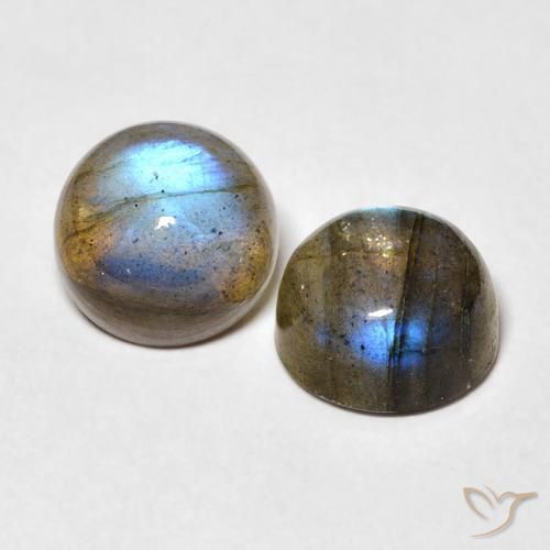 Gemas de Labradorita Multicolor natural de 5.47 ct, Redondo, Translúcido