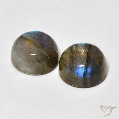 Gemas de Labradorita Multicolor natural de 5.47 ct, Redondo, Translúcido