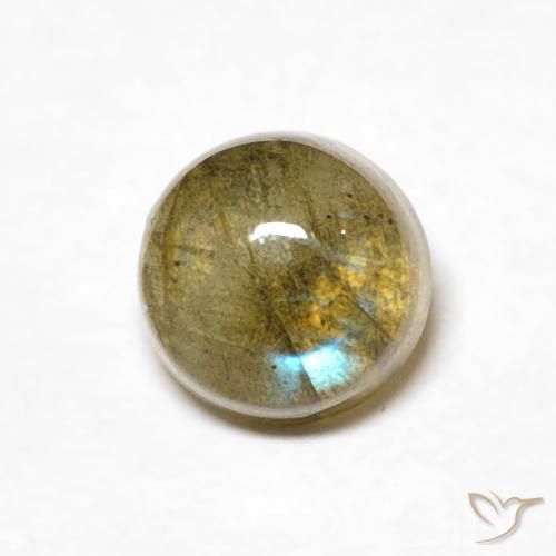 0.71ct Natural Multicolor Labradorita, Redondo, Translúcido
