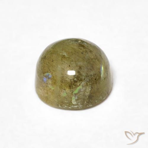 Labradorita Multicolor natural de 0.69 ct, Redondo, Translúcido