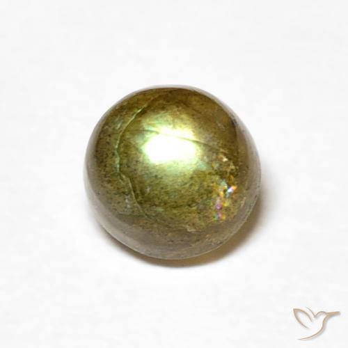 0.57ct Natural Multicolor Labradorita, Redondo, Translúcido