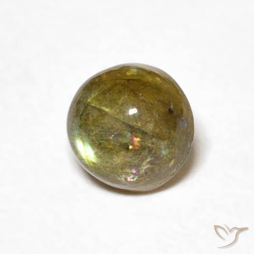 Labradorita Multicolor natural de 0.57 ct, Redondo, Translúcido