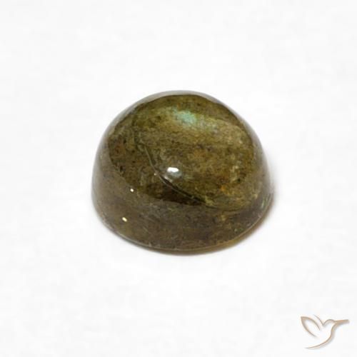 Labradorita Multicolor natural de 0.57 ct, Redondo, Translúcido