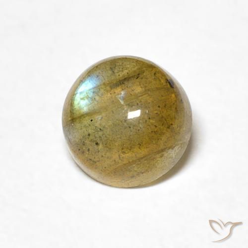 Labradorita Multicolor natural de 1.09 ct, Redondo, Translúcido