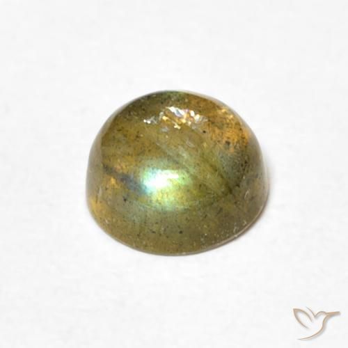 Labradorita Multicolor natural de 1.09 ct, Redondo, Translúcido