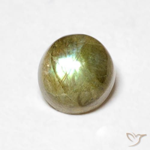0.60ct Natural Multicolor Labradorita, Redondo, Translúcido