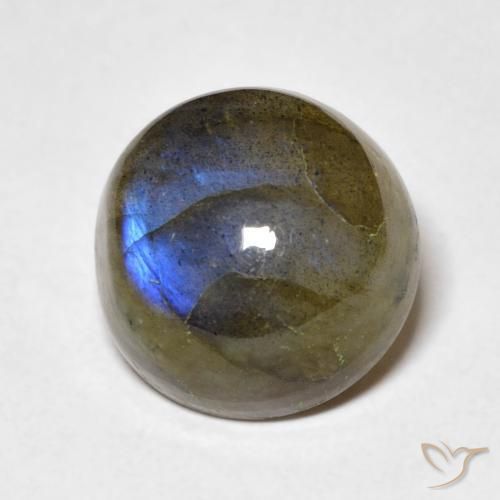 Labradorita Multicolor natural de 7.55 ct, Redondo, Translúcido
