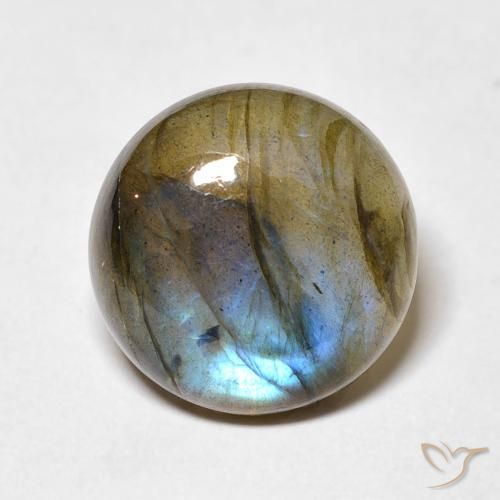 7.62ct Natural Multicolor Labradorita, Redondo, Translúcido