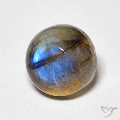 Labradorita Multicolor natural de 2.41 ct, Redondo, Translúcido