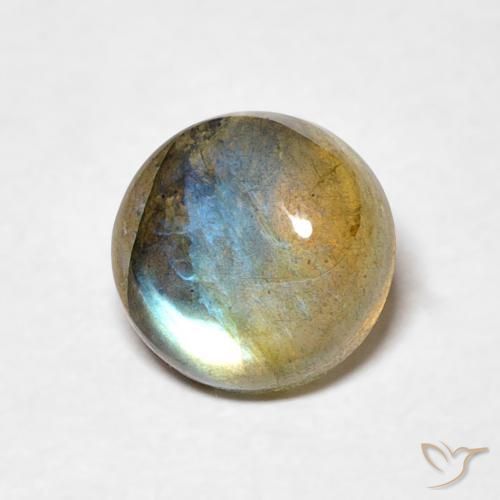 Labradorita Multicolor natural de 1.45 ct, Redondo, Translúcido