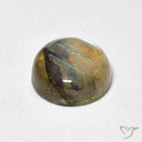 Labradorita Multicolor natural de 1.45 ct, Redondo, Translúcido