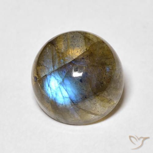 Labradorita Multicolor natural de 3.48 ct, Redondo, Translúcido