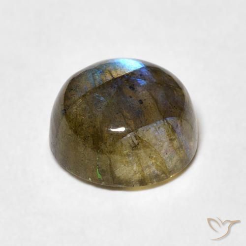 Labradorita Multicolor natural de 3.48 ct, Redondo, Translúcido