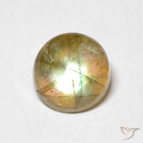 1.48ct Natural Multicolor Labradorita, Redondo, Translúcido