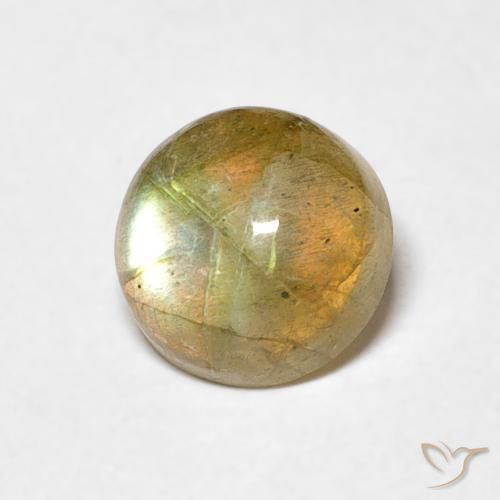 Labradorita Multicolor natural de 1.48 ct, Redondo, Translúcido